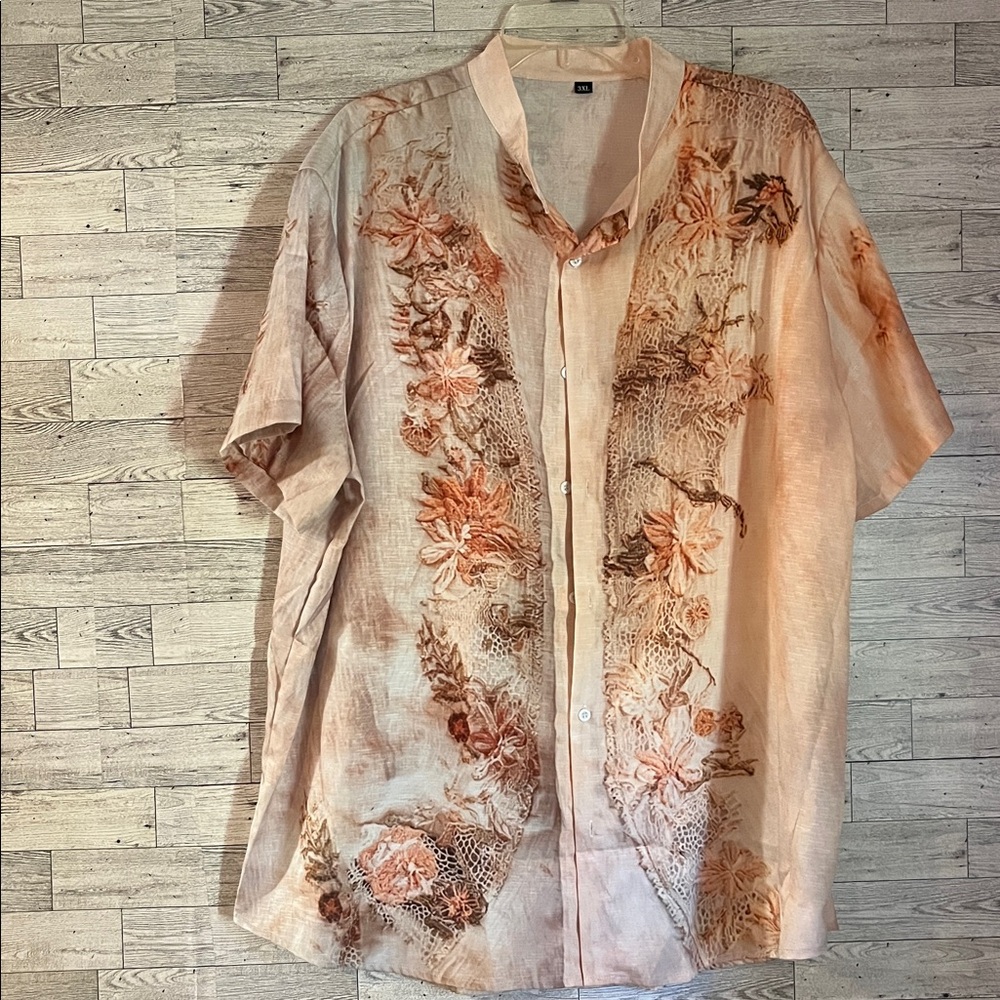 Size 3X unbranded Hawaiian type shirt screen print